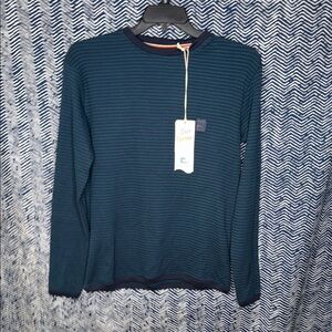 Laguna Striped Navy and Teal Long Sleeve Shirt